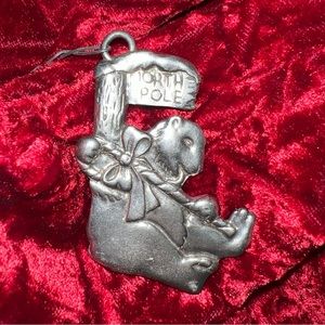 Vintage Pewter Bear Ornament